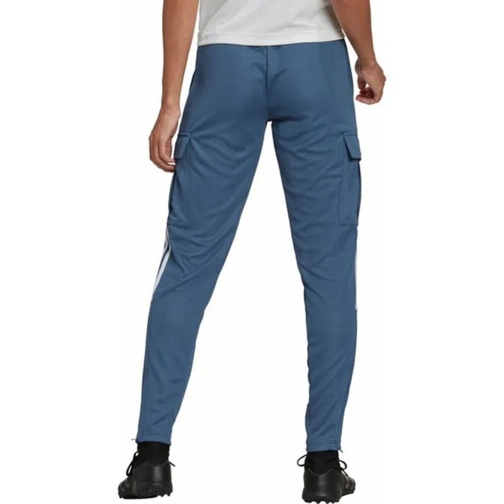 NWOT Adidas Blue Stripe Cargo Pocket Zip Ankle Jogger Pants | Athleisure Utility - Picture 8 of 16